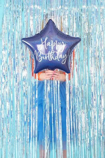 Folienballon Happy Birthday, 40cm, marineblau