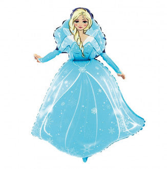 Folienballon Prinzessin blau Shape