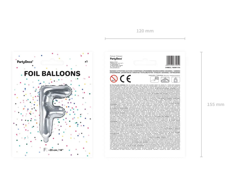 Folienballon Buchstabe 35cm, silber