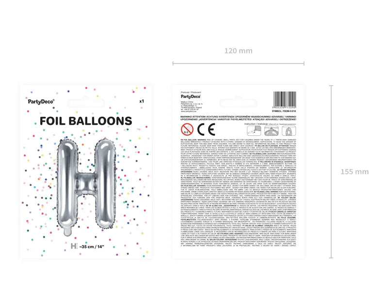 Folienballon Buchstabe 35cm, silber