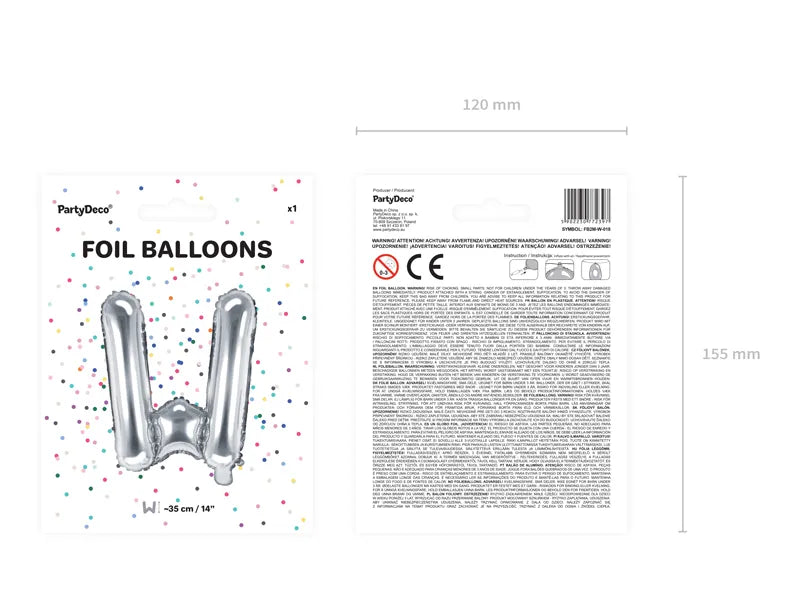 Folienballon Buchstabe 35cm, silber