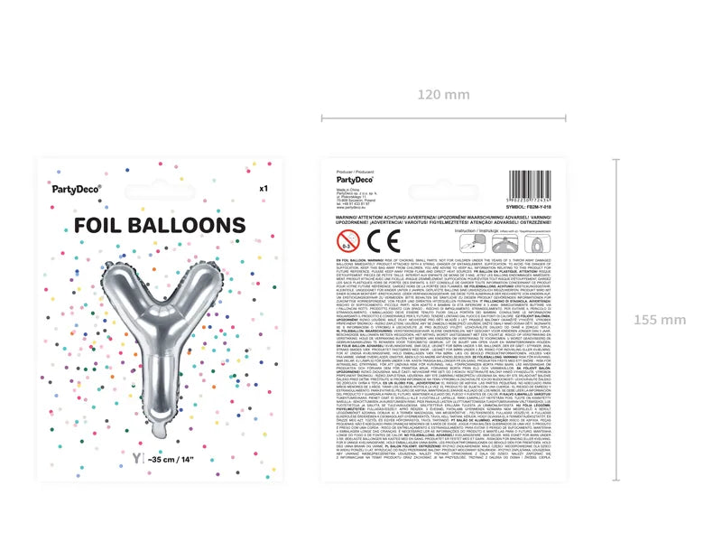 Folienballon Buchstabe 35cm, silber