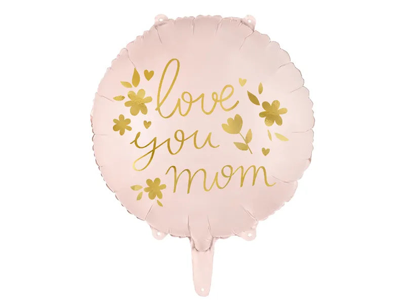 Folienballon ''Love you mom'', 45 cm, rosa