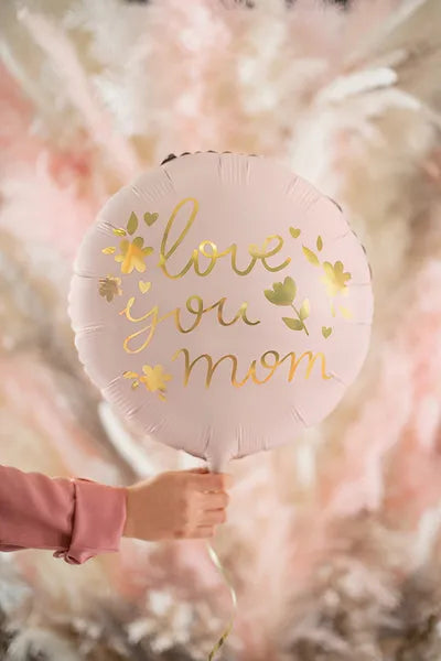 Folienballon ''Love you mom'', 45 cm, rosa