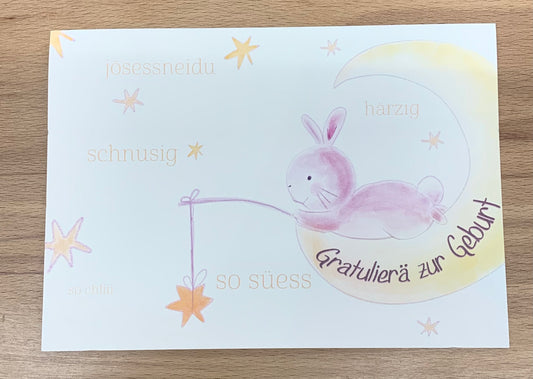 Postkarte Gratulierä zur Geburt