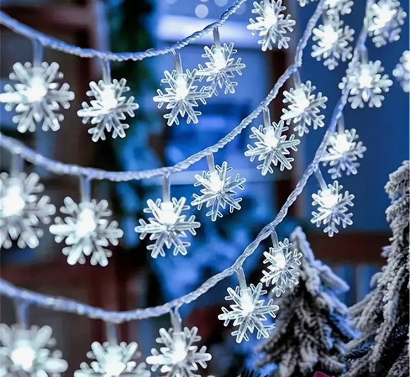 LED Weihnachts-Schneeflocken Lichterkette