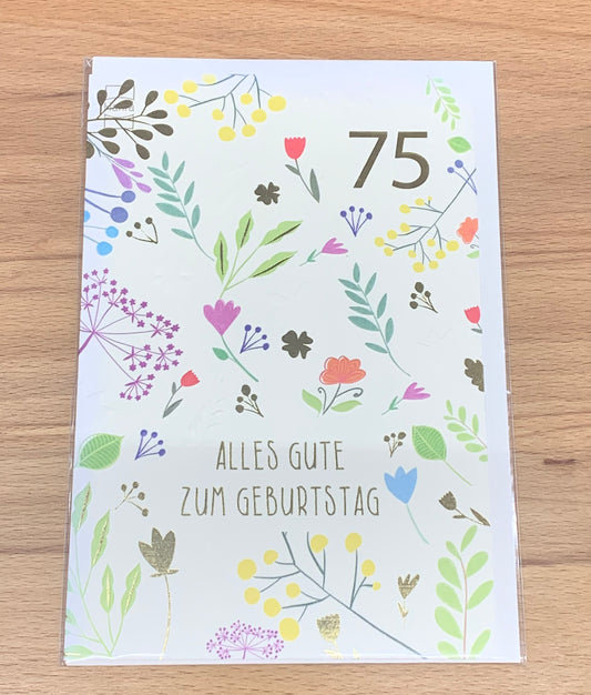 Karte zur 75 er Geburtstag