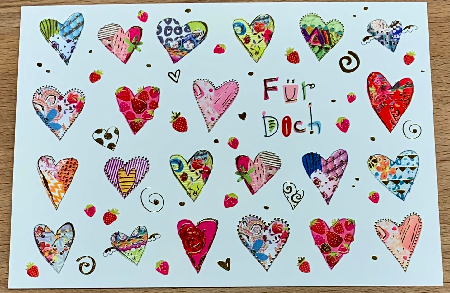 Postkarte Für Dich mit Herzen