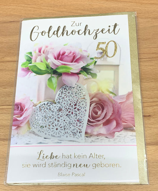 Karte zur Goldenehochzeit 50