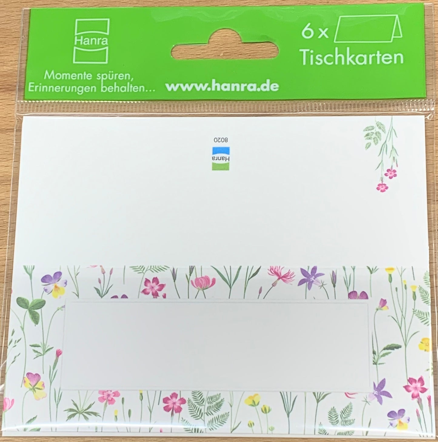 Tischkarte mit Blumen 6 Stk