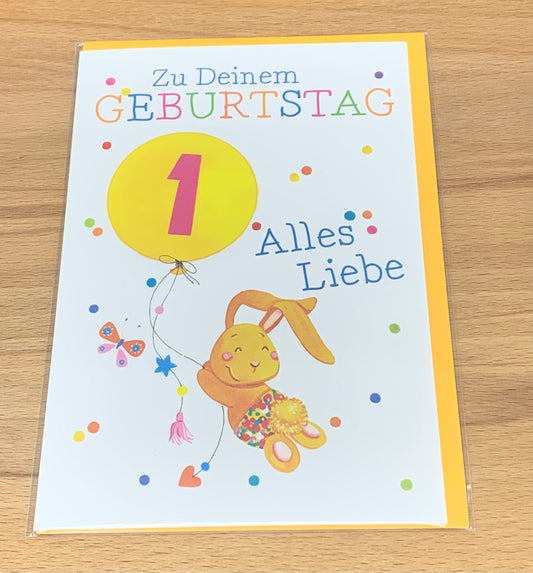 Karte zu deinem erster Geburtstag alles Liebe