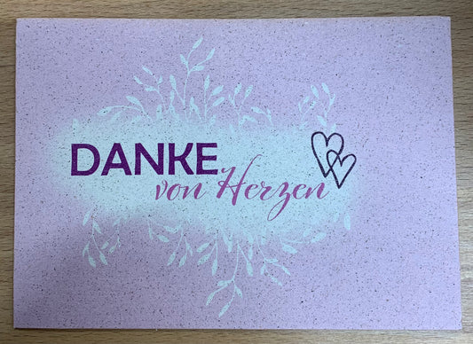 Postkarte Danke von Herzen