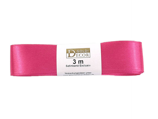 Geschenkband Doppelsatin Pink 25 mmx 3 m