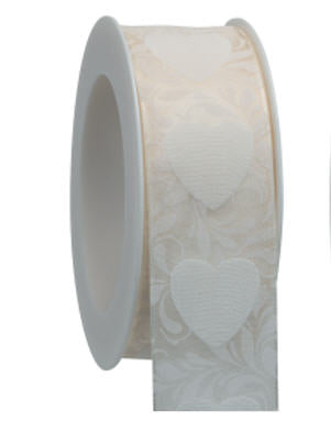 Geschenkband Herzblut creme 2 Meter