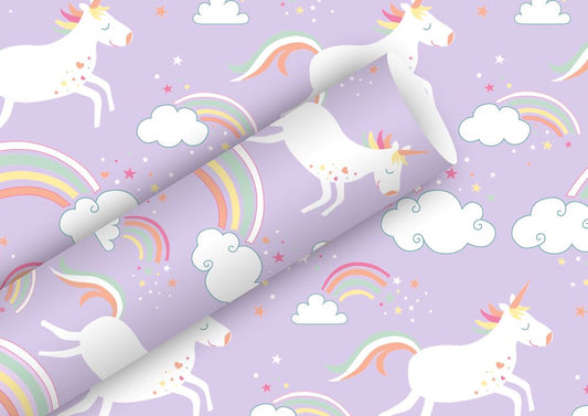 Geschenkpapier, Unicorn flieder, 2mx70cm