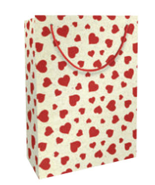 Geschenktasche Lovely rot Graspapier