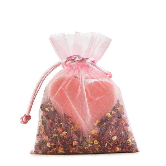 Rosenblüten Duftsack Herzseife mit Blüten (50g)