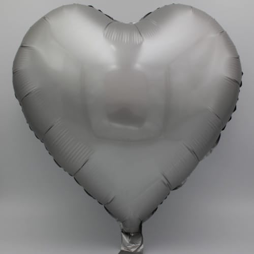 Folienballon Herz in Silber 43 cm