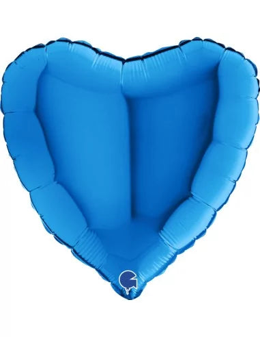 Folienballon Herz in Blau 46 cm