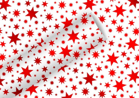 Geschenkpapier Beautiful Stars rot Alu