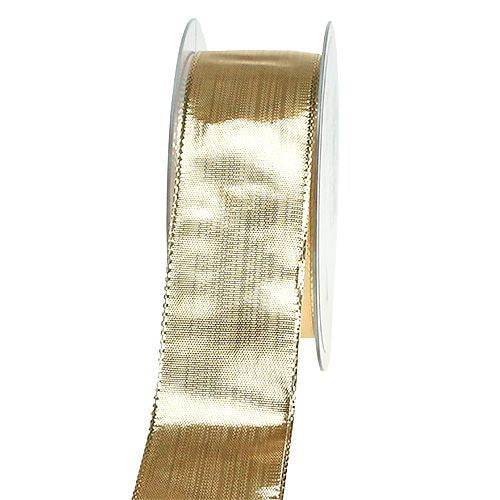 Band mit Draht Glitzer gold 25mmx2,5m