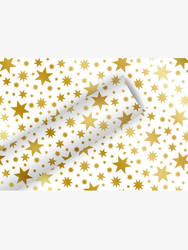 Geschenkpapier Beautiful Stars gold Alu 1,5mx70cm