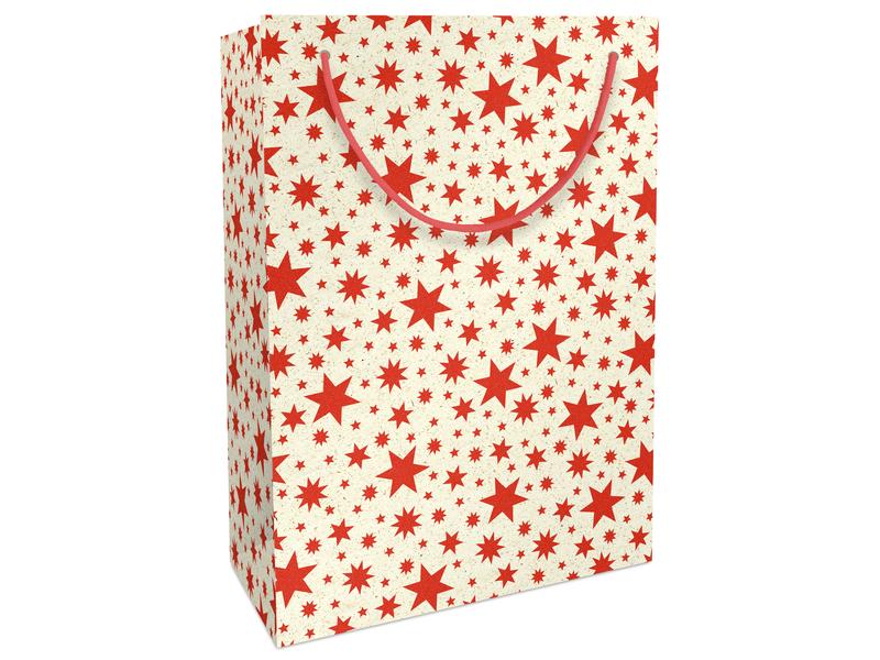 Tasche Weihnachten Graspapier Beautiful Stars rot