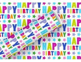 Geschenkpapier Happy Birthday Kreise Alu