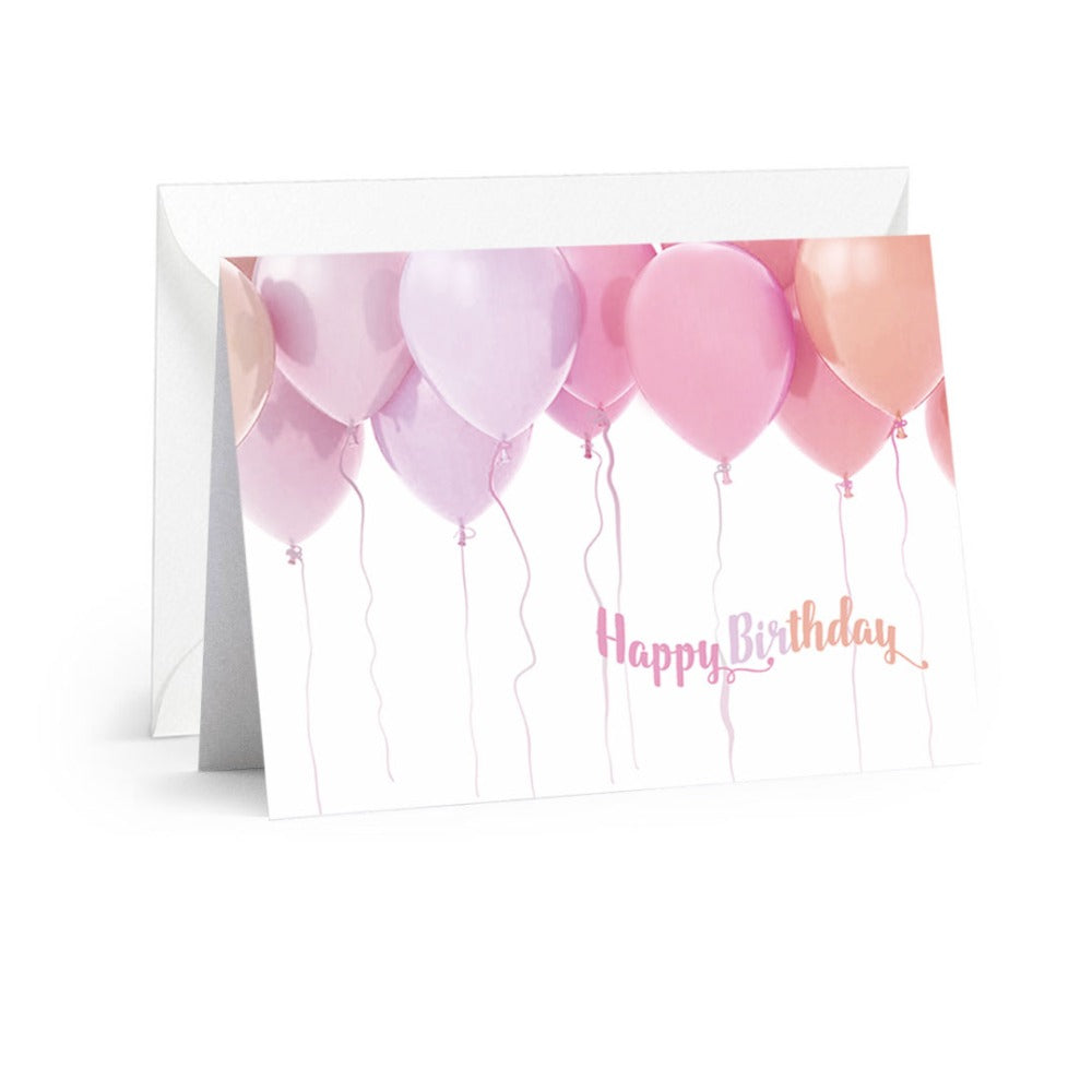 Postkarte Happy Birthday Mit Lila Balllon