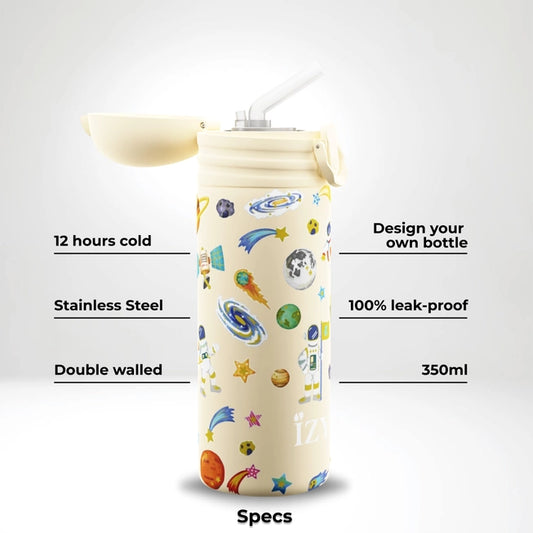 IZY KIDS - 350 ml - Yellow Space - Thermoskanne/isoliert