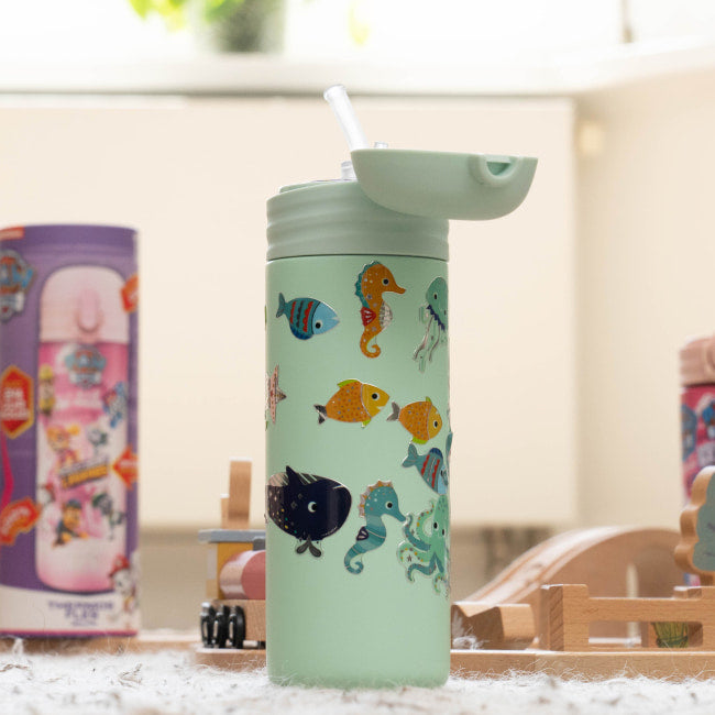 IZY KIDS - 350 ml - Green Sea Life - Thermoskanne/isoliert