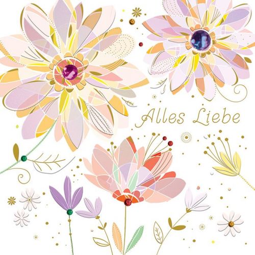 Karte Alles Liebe mit Blumen