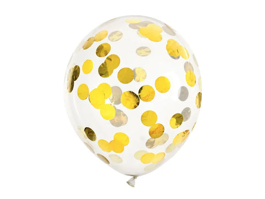 Konfetti-Ballons - Kreise, 30cm, gold