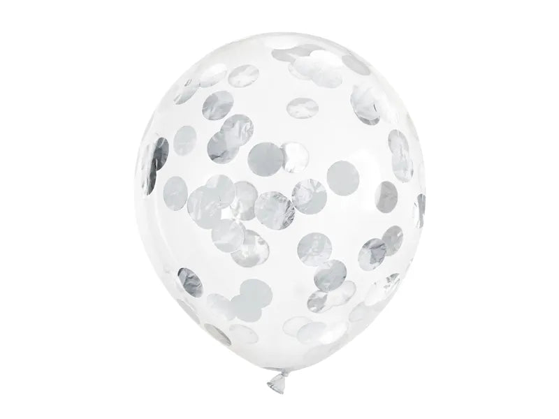 Konfetti-Ballons - Kreise, 30cm, silber