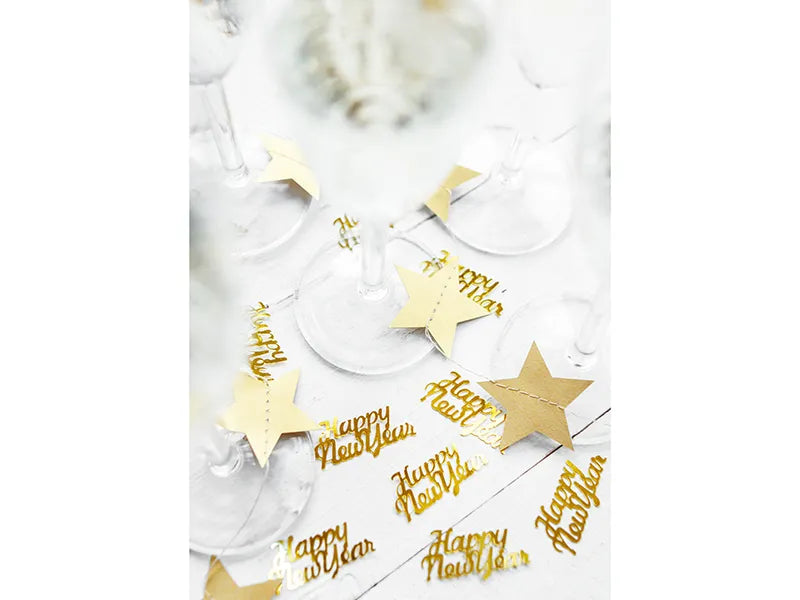 Konfetti Happy New Year, in Goldfarbe, 4 x 2cm, 3g