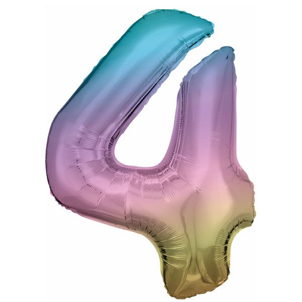Folienballon in Regenbogen-Pastellfarben Zahlen