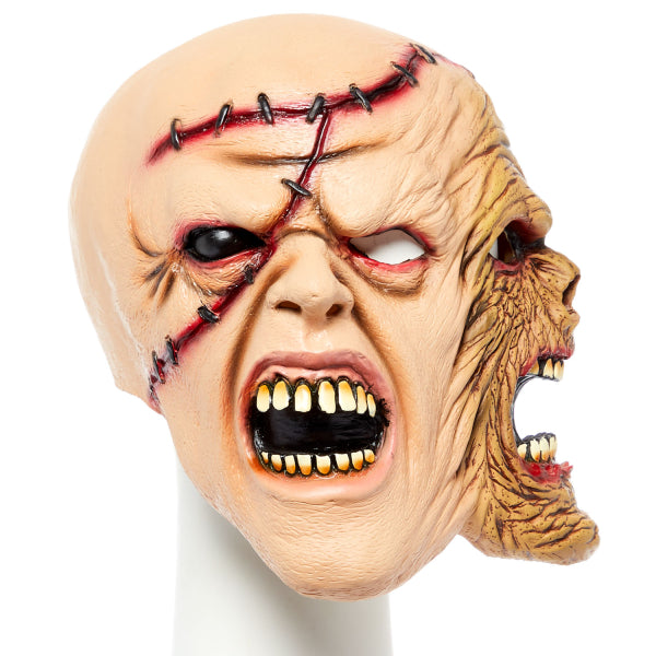 Latex-Maske Monster mit zwei Gesichtern