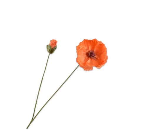 Mohn Zweig Orange 82 cm