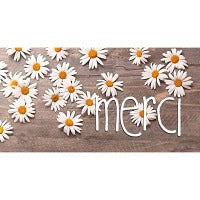 Mini carte double Marguerite Merci