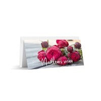 Mini carte double meilleurs voeux roses farcies