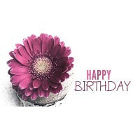 Minifaltkarte Happy Birthday Gerbera-Blume