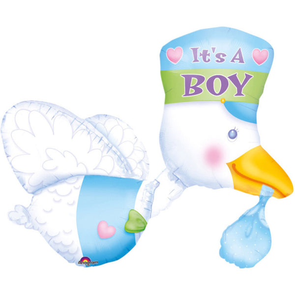 Folienballon, Multi It's a Boy Stork 58 cm x 81 cm