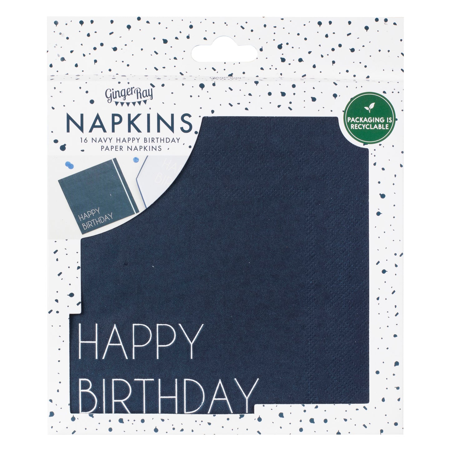 Papierservietten Marineblaue Happy Birthday