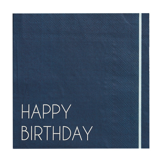 Papierservietten Marineblaue Happy Birthday