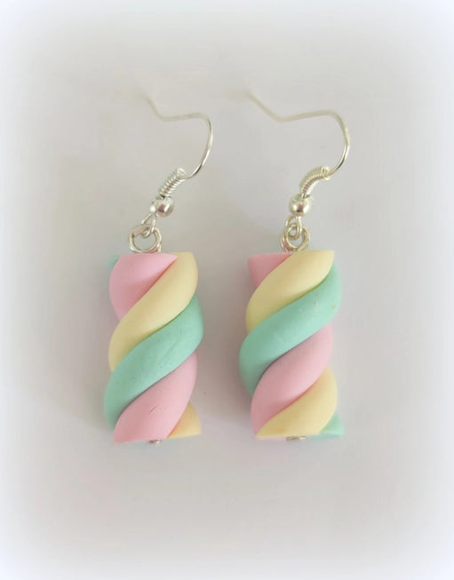 Ohrring-Haken aus Polymer Clay Marshmallows