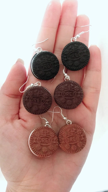 Ohrring-Haken für Oreo-Kekse aus Polymer Clay