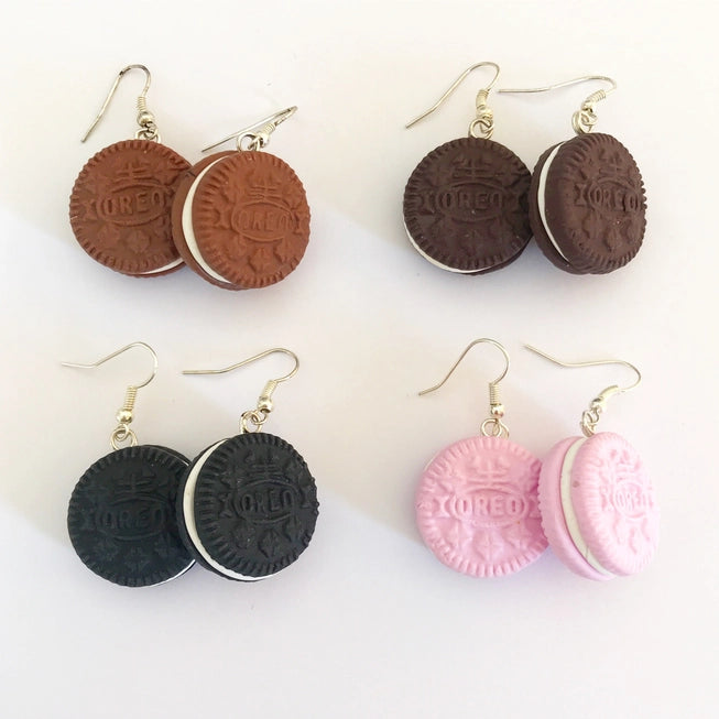 Ohrring-Haken für Oreo-Kekse aus Polymer Clay