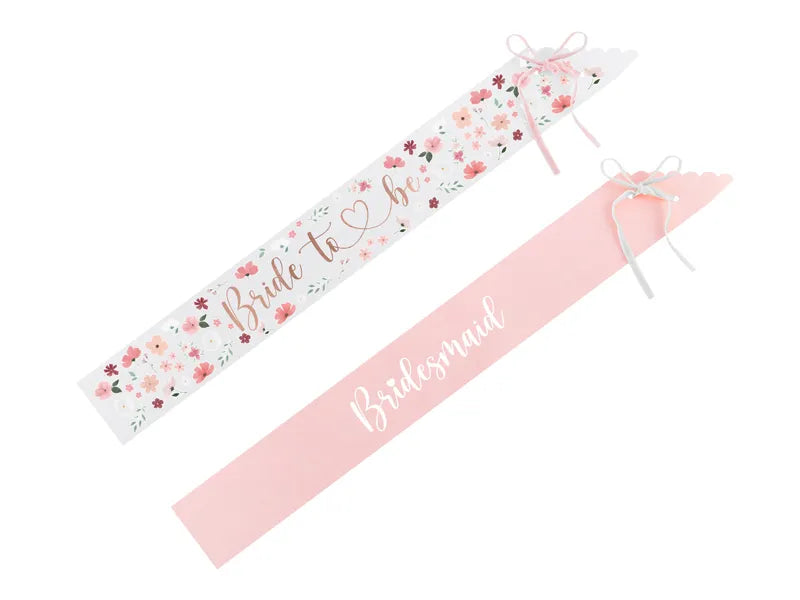 Papierschärpen Bride to be und Bridesmaid, Mix, 76cm