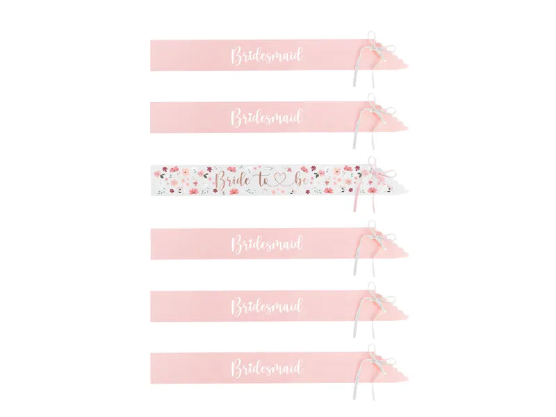 Papierschärpen Bride to be und Bridesmaid, Mix, 76cm