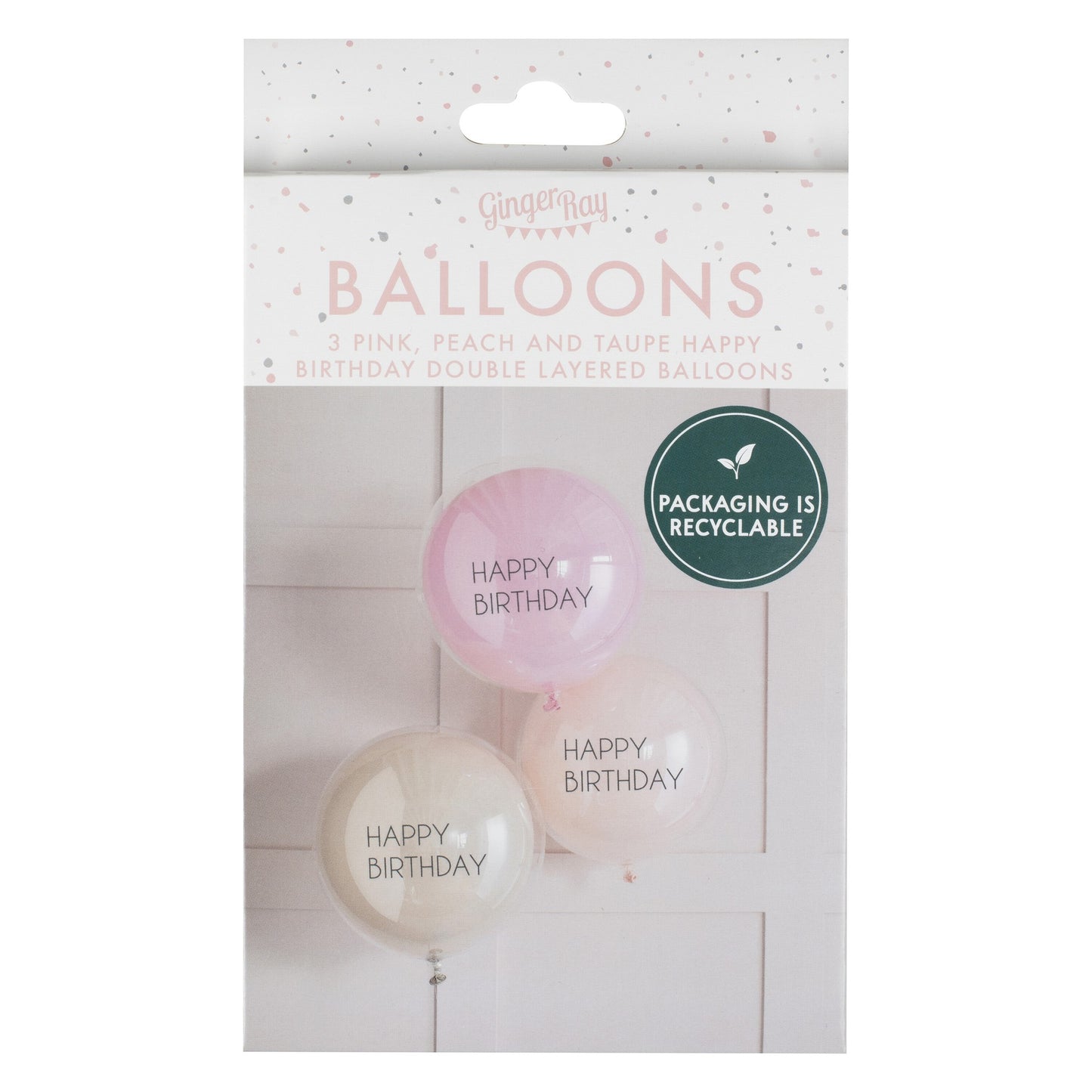 Double Layered Happy Birthday Balloon Bundle 3 Stk